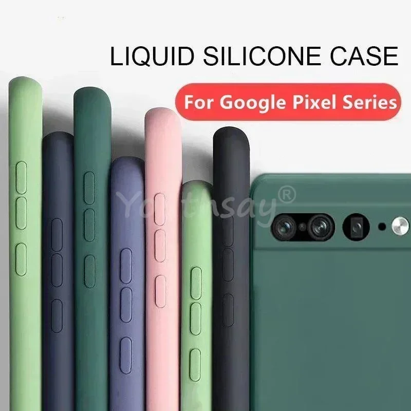 For Google Pixel 7 Pro Case Google Pixel 7 6 8 Pro 8A 7A 6A Cover Fundas Coque Soft Original Liquid Silicone Phone Case Pixel 7