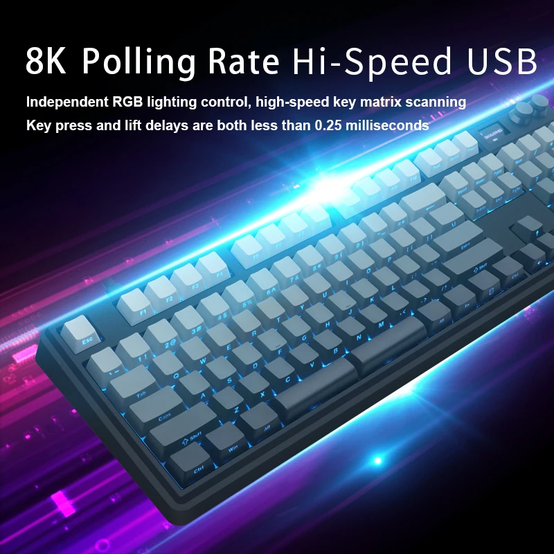 SKYLOONG-Teclado óptico de 8khz, USB-C0 con cable, mecánico, retroiluminado RGB, GK75/GK87/GK980/GK104, teclado para jugadores de baja latencia para PC