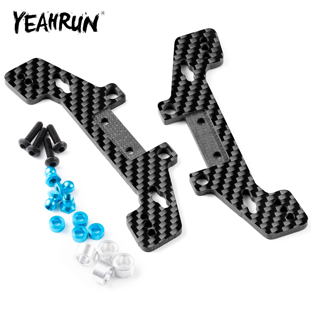 YEAHRUN Front & Rear Carbon Fiber Shock Towers Mount for Tamiya TT02 1/10 RC Drift Car Upgrade Parts Accessories