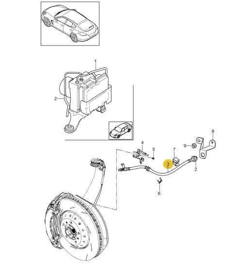 Manguera de freno delantero para Porsche PANAMERA, piezas automotrices de alta calidad, OE 97035513900, 97035513902, 97035513903, 2010