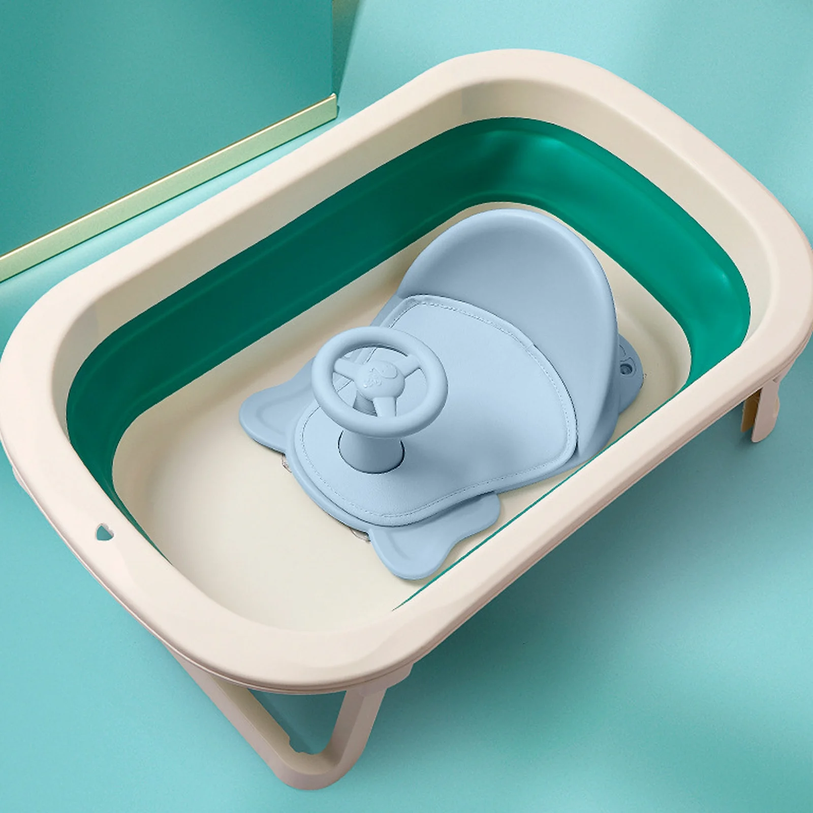 

Baby Bath Seat High Back Stable Suction Cup Smooth Edges Shower Chair Baby Shower Stool Lightweight Bathing Supplies