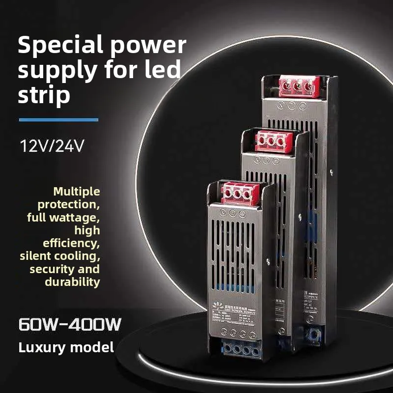 

12V 24V LED Power Supply AC To DC Transformer 60W 100W 200W 300W 400W Super Thin Converter for LED Strip Light Bulb LED Driver