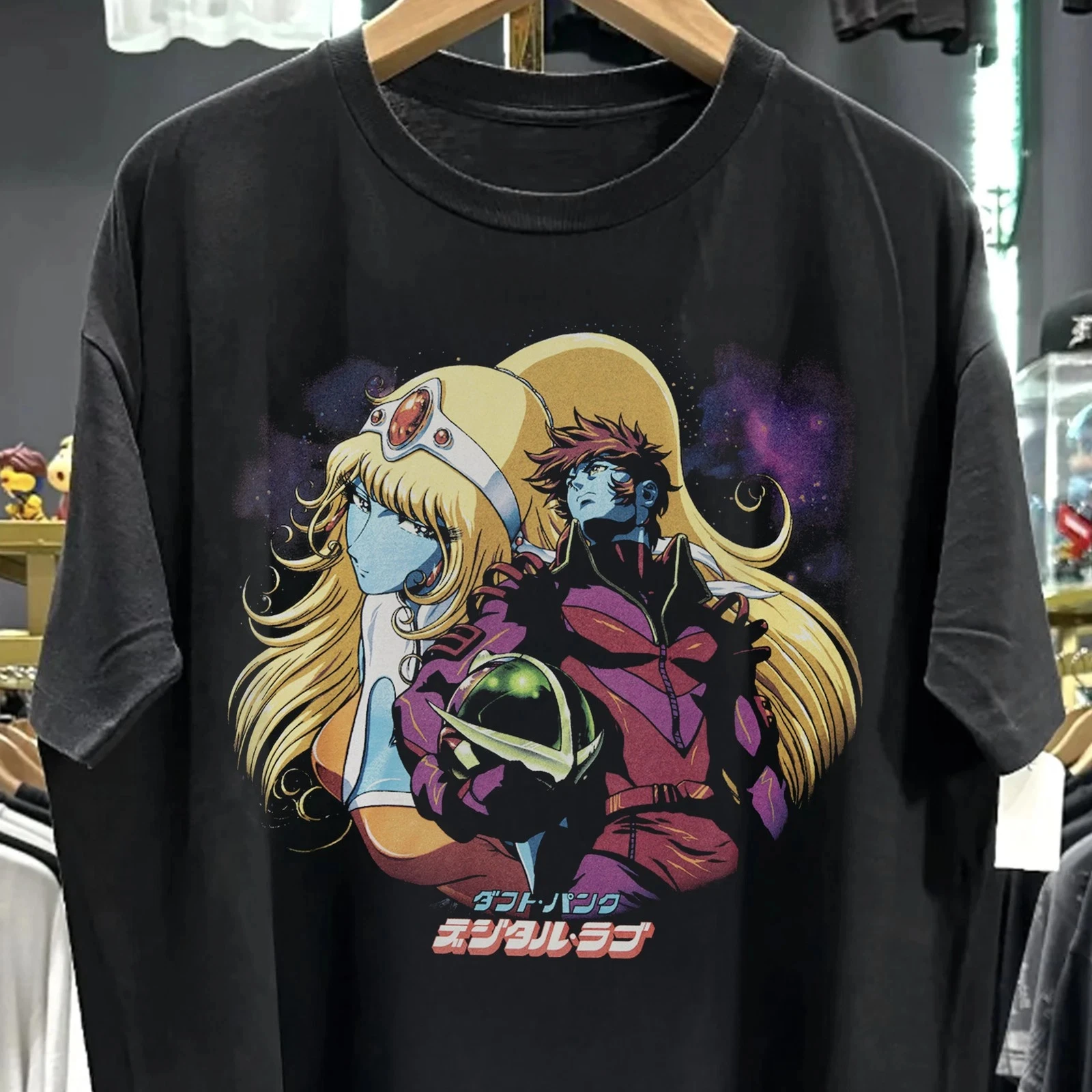 Camiseta Interstella 5555 lavada, color negro, talla L, camisetas para hombre
