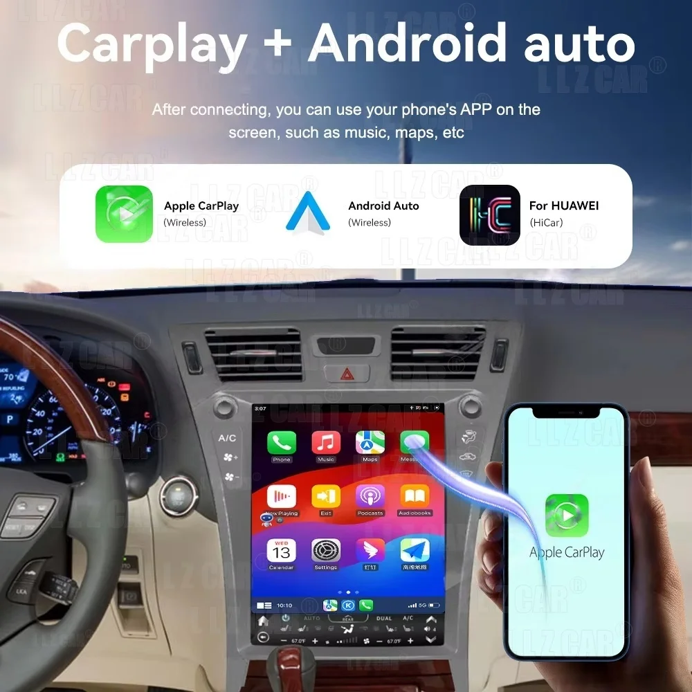 Android 256G Vertical Screen For Lexus LS460 LS600h 2006-2012 Qualcomm 665 Snapdragon Car GPS Navigation Radio Multimedia Player