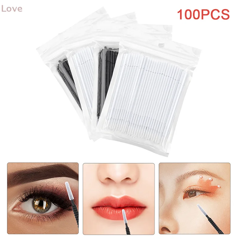 [L&P] 100PCS Disposable Cotton Swab Eyelash Extension Tools Mascara Applicator Brush Lashes Makeup Removal Tool