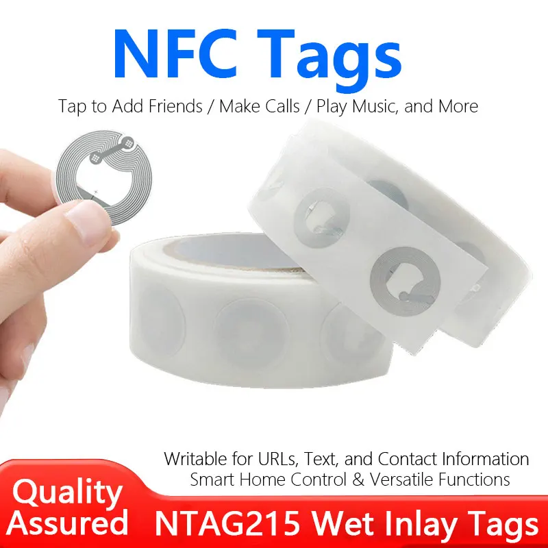 

Wet Inlay Sticker NFC Electronic Tag NTG215 Transparent Chip NFC Sticker Music Wall NFC Chip Sticker