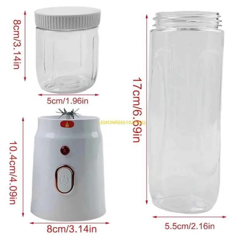 M7DF 휴대용 블렌더 컵 과일 믹서 450ml 스포츠 여행을위한 USB 충전식 스무디 컵 주스 제조업체