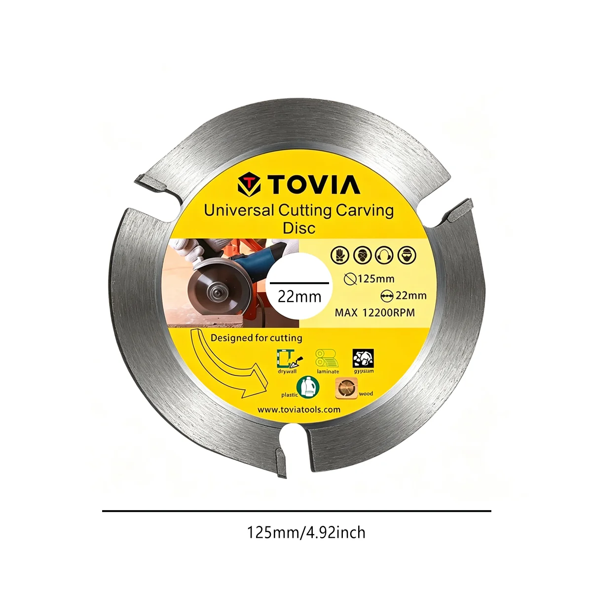 125 mm Alloy Three-Tooth Cutting Blade For Angle Grinders Cutting Stone Marble Granite Brick Masonry Concrete