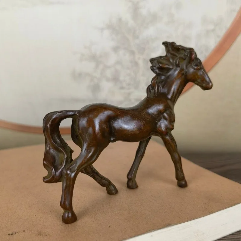 Alloy Zodiac Ornament Home Decoration Desktop Decorative Craft Small Horse Figurine Antique Miscellaneous Item