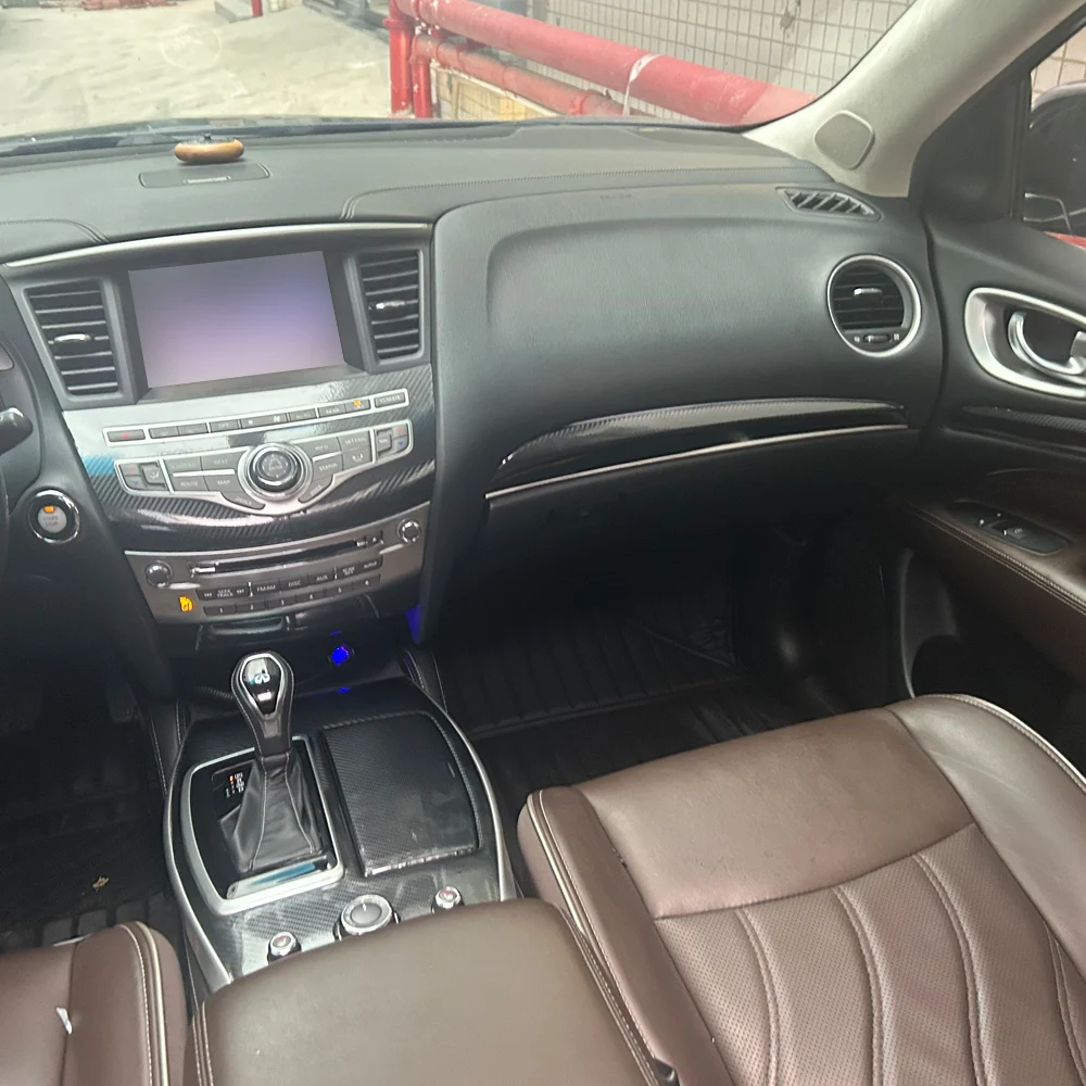 Autocollant intérieur en fibre de carbone pour Infiniti QX60 JX35 2012-2018, panneau de console centrale, couvercle de levier de vitesses, garniture de poignée de porte