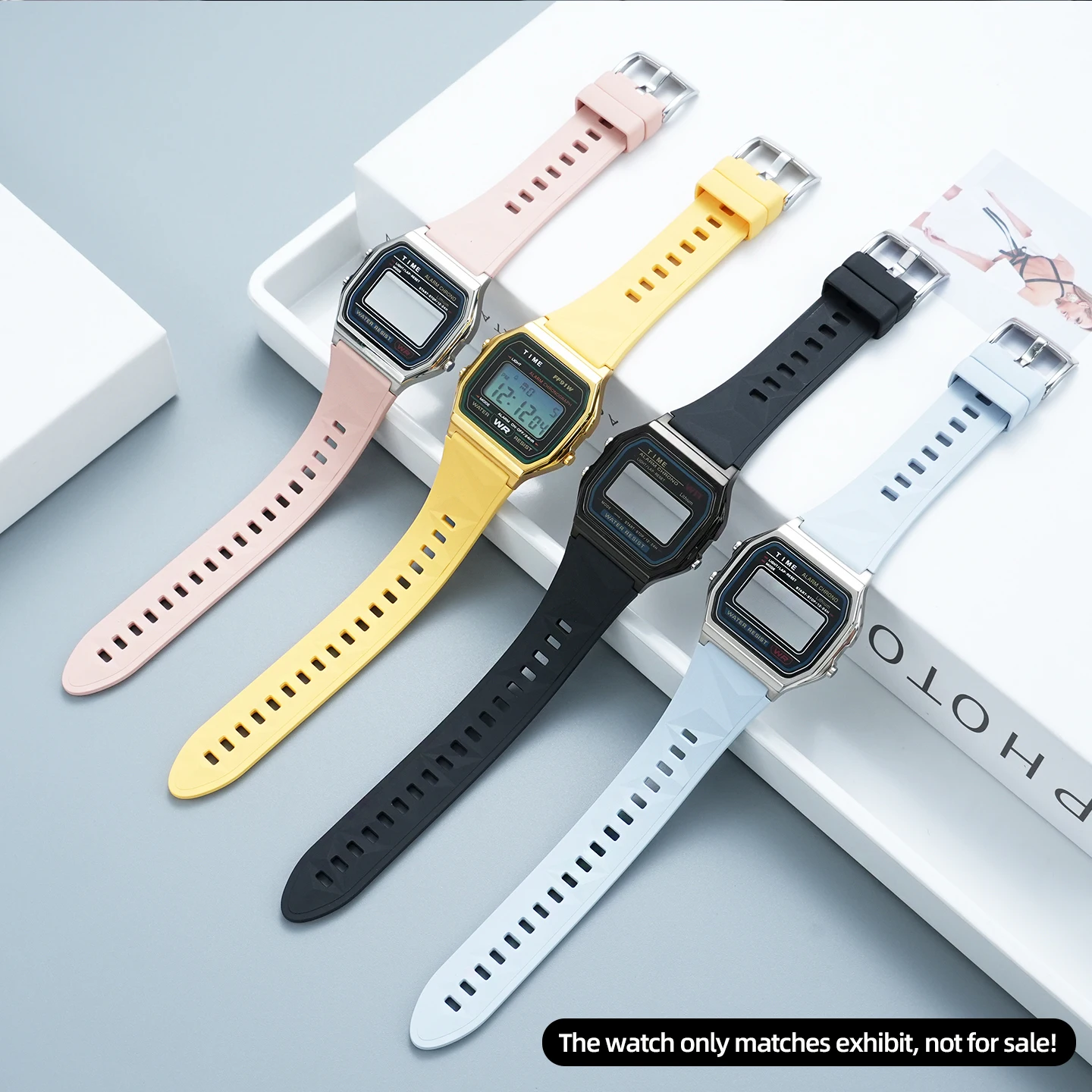 A158 A159 F-91W Upgrade Mod kit for Casio a159 a158 F91W Stainless Steel Case & Fluoroelastomer Strap Quick-release Bracelet