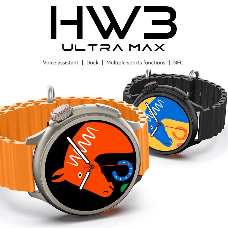 

New HW3ULTRA MAX Men Smartwatch AMOLED Bluetooth Talk NFC Wireless Charging Health Monitoring Sport Women Smart Watch for Huawei