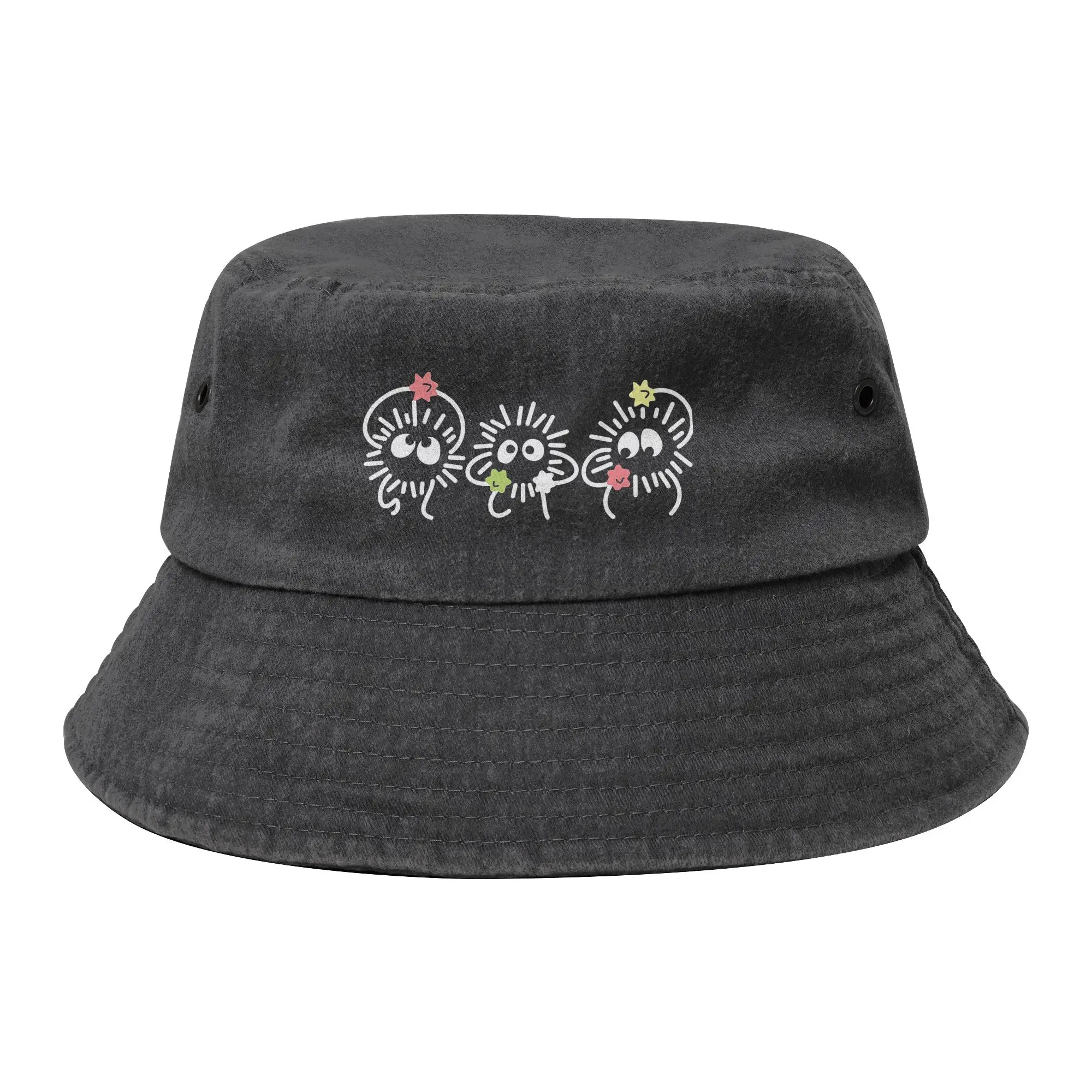 Stilvoller Susuwatari Soot Sprites Bucket Hat für Damen, leichte Outdoor-Angelmütze, Frühlings-Kopfbedeckung