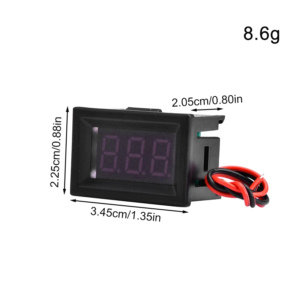 0.36 Inch Digital Voltmeter DC4-30V 2 Lines 3 Digit Voltage Panel Meter LED Red/Blue/Green/Yellow Electromobile Motorcycle Car