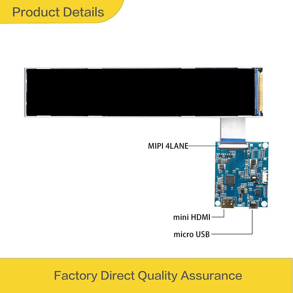 Imagem -02 - Lesown-módulo de Tela Lcd Pequeno Interface Mipi 4lane Mini Hdmi Ips 1424x280 7.1 Polegada Raspberry pi