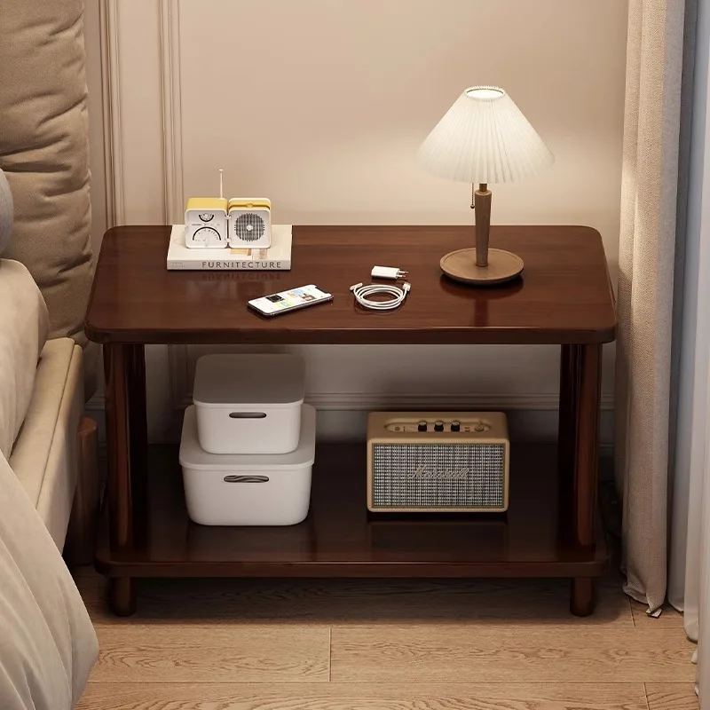 

Solid wood bedside table All solid wood simple modern rental room simple household bedroom bedside table bedside rack