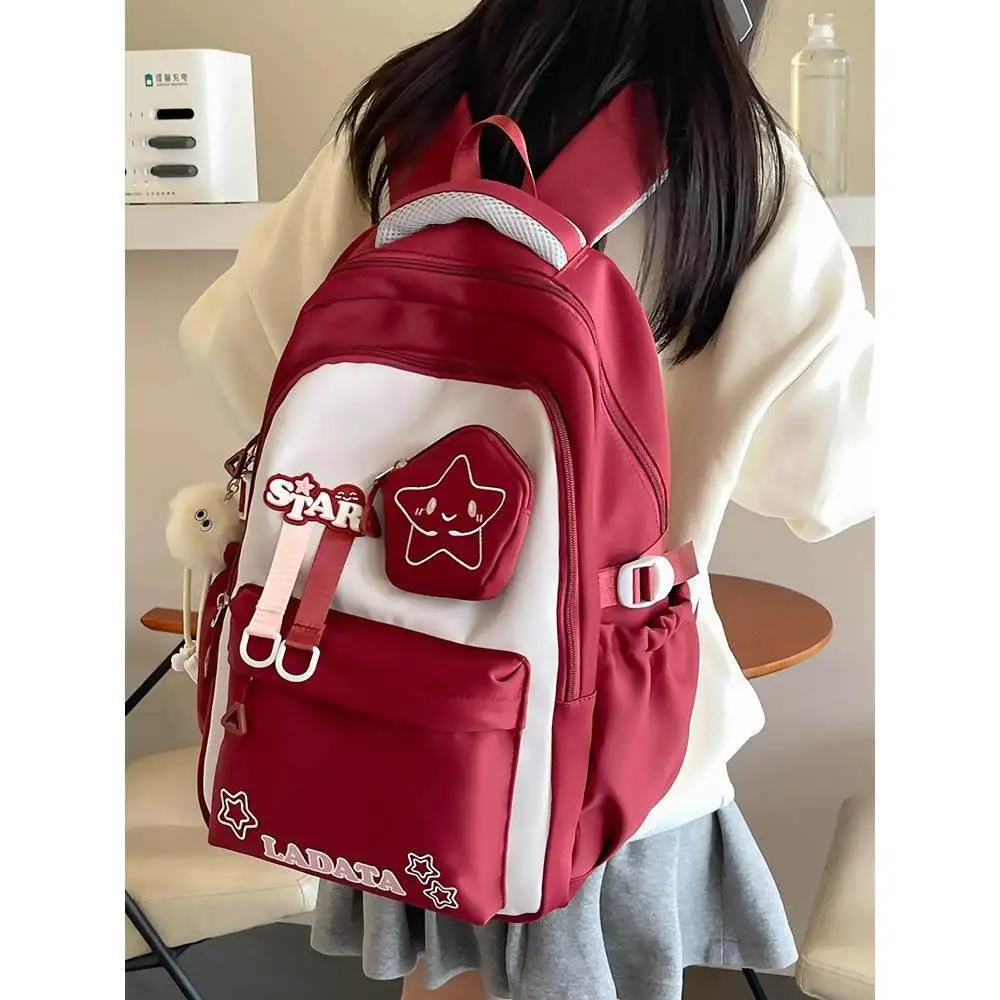 

Ultra-Lightweight Large-Capacity Back-Supporting School Bag for Elementary And Middle School Girls Dual-Shoulder Bag New Model