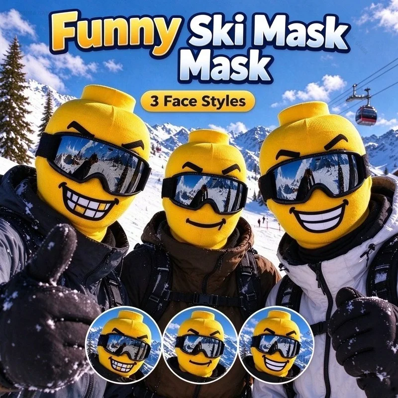 Balaclava Ski Mask Funny Building Block Minifigure Windproof Full Face Warm Neck Cover for Skiing Cycling Outdoor Prank Gear