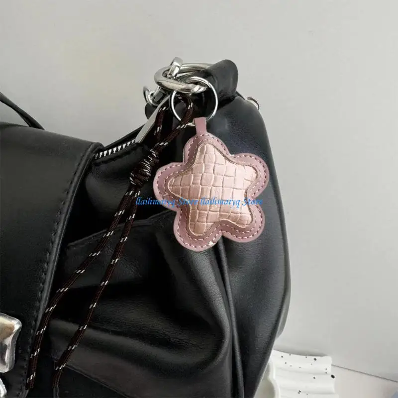 573B Vibrant Star Holder PU Leather Bag Charm Hanging Decoration Youth Present