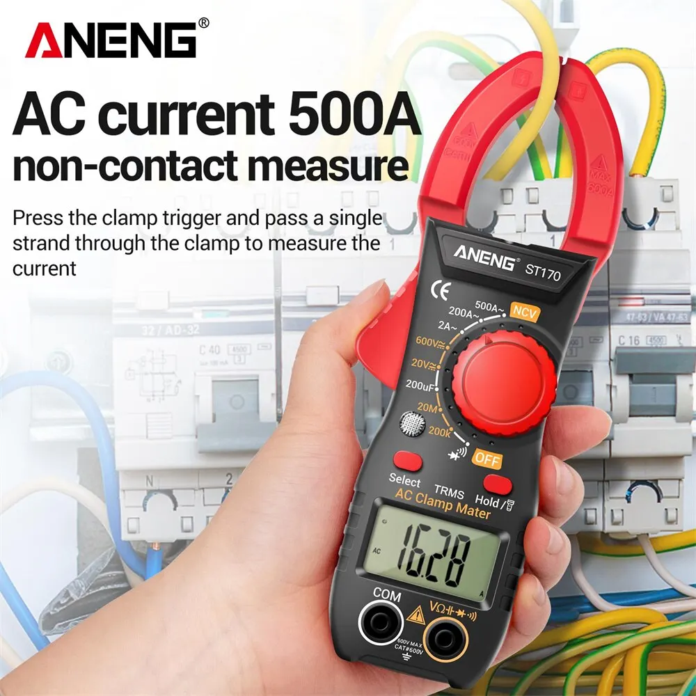 ANENG ST170 Clamp Meter Multimeter With HD Backlight Display Screen Mini Amperimetric Clamp Tester Noncontact Electrician Tools