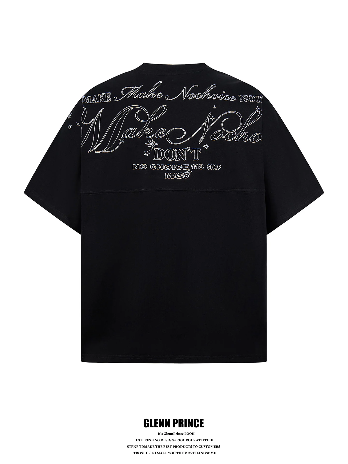 

GPstudio American High Street Letter Embroidery 300G Heavyweight Short Sleeve Cotton T-Shirt Men Summer Casual Tee for Couples