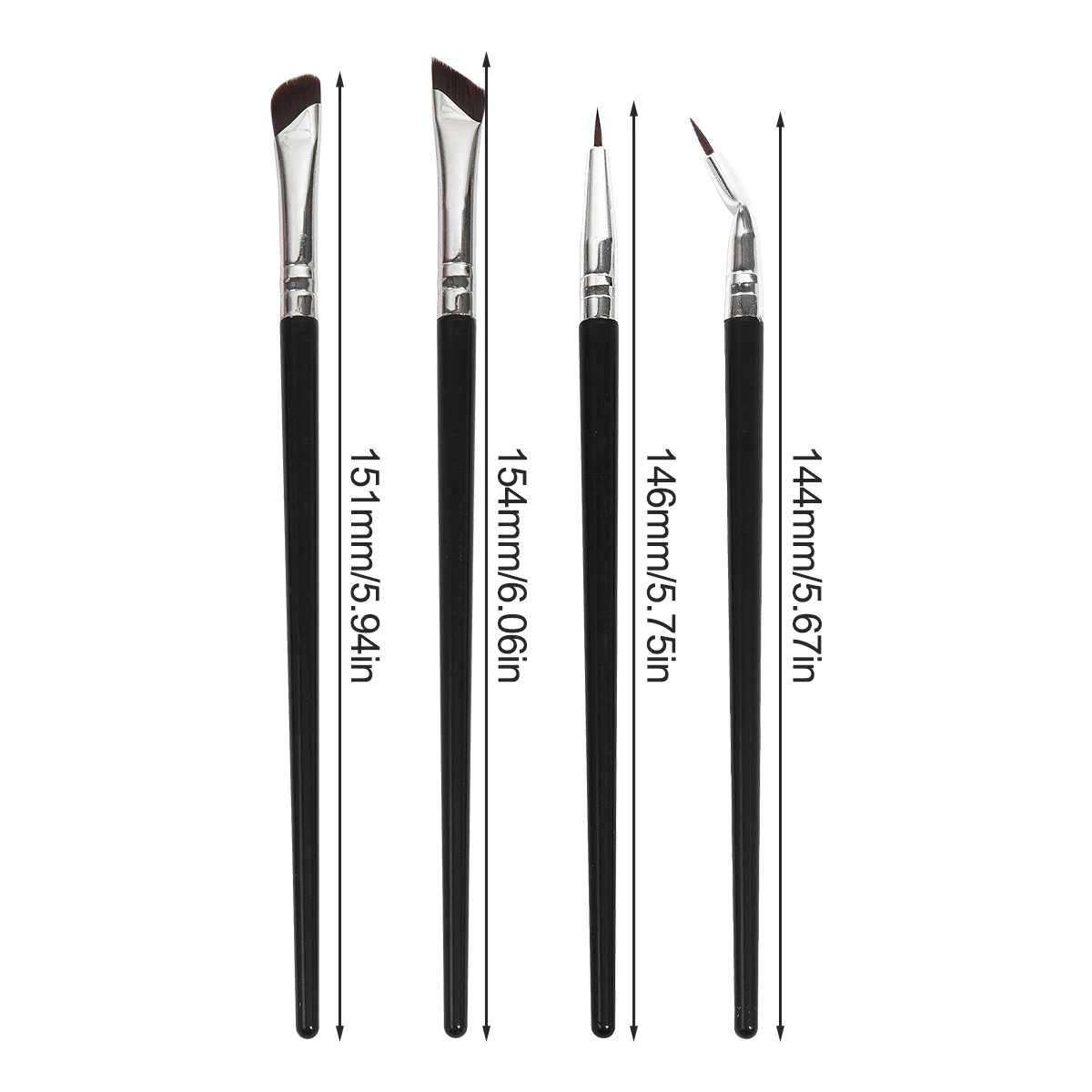MAANGE 4PCS Set di pennelli per trucco professionale per occhi Ombretto Pennello per sopracciglia Lama Eyeliner Contorno Pennelli per trucco Strumento per trucco