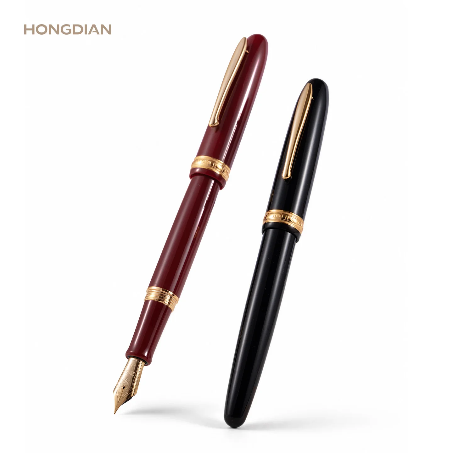 Image of LT Hongdian Saturn Füllfederhalter 1841C Premium Vintage Metallstift Business Kalligraphie Glatt schreibende Tinte Geschenk