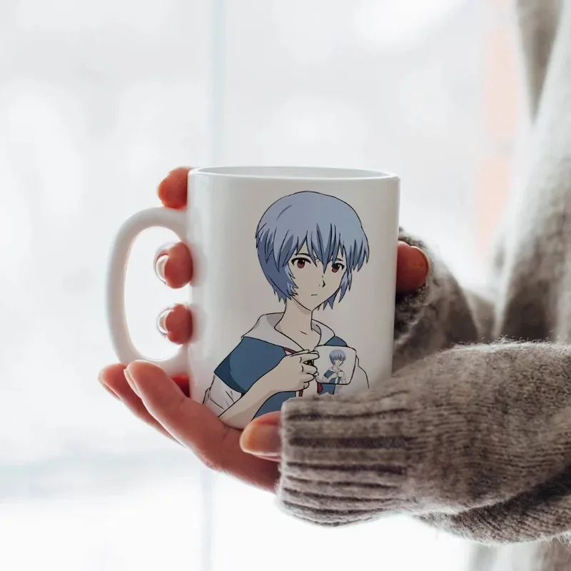 New Neon Genesis Evangelion Ayanami Rei Asuka Shinji Ikari Anime Two-dimensional Ceramic Mug Hand-held Water Cup Holiday Gift