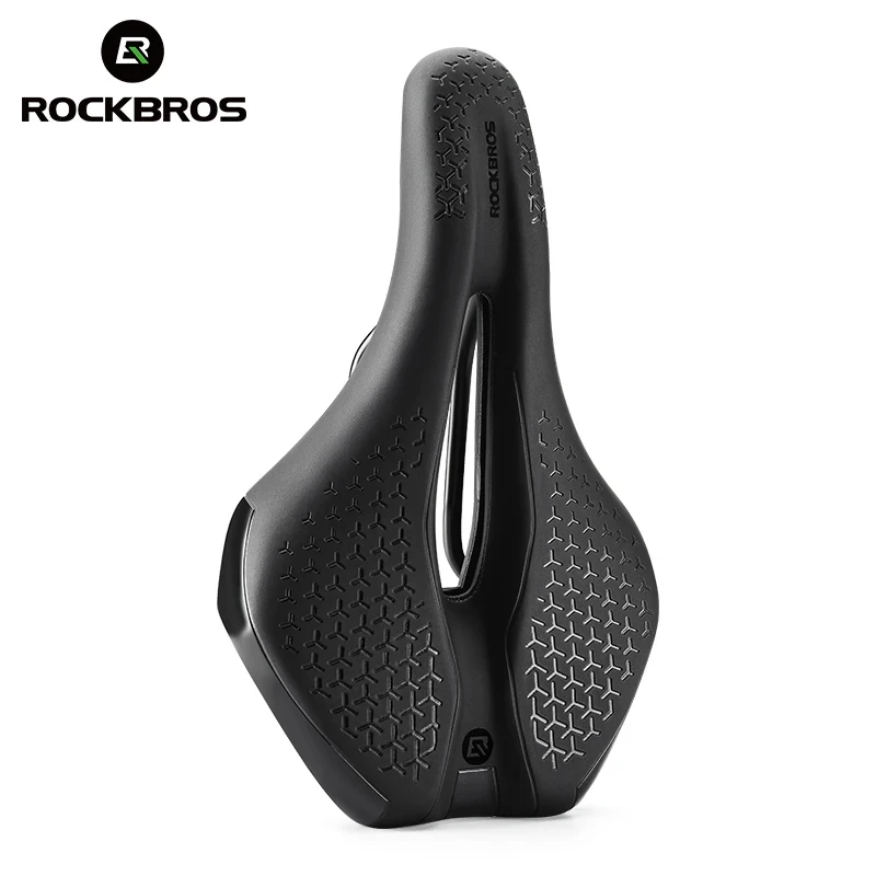 ROCKBROS Bicycle Saddle Hollow Breathable Shockproof Cycling Seat PU Non-Slip Leather Cushion Lightweight MTB Road Saddles