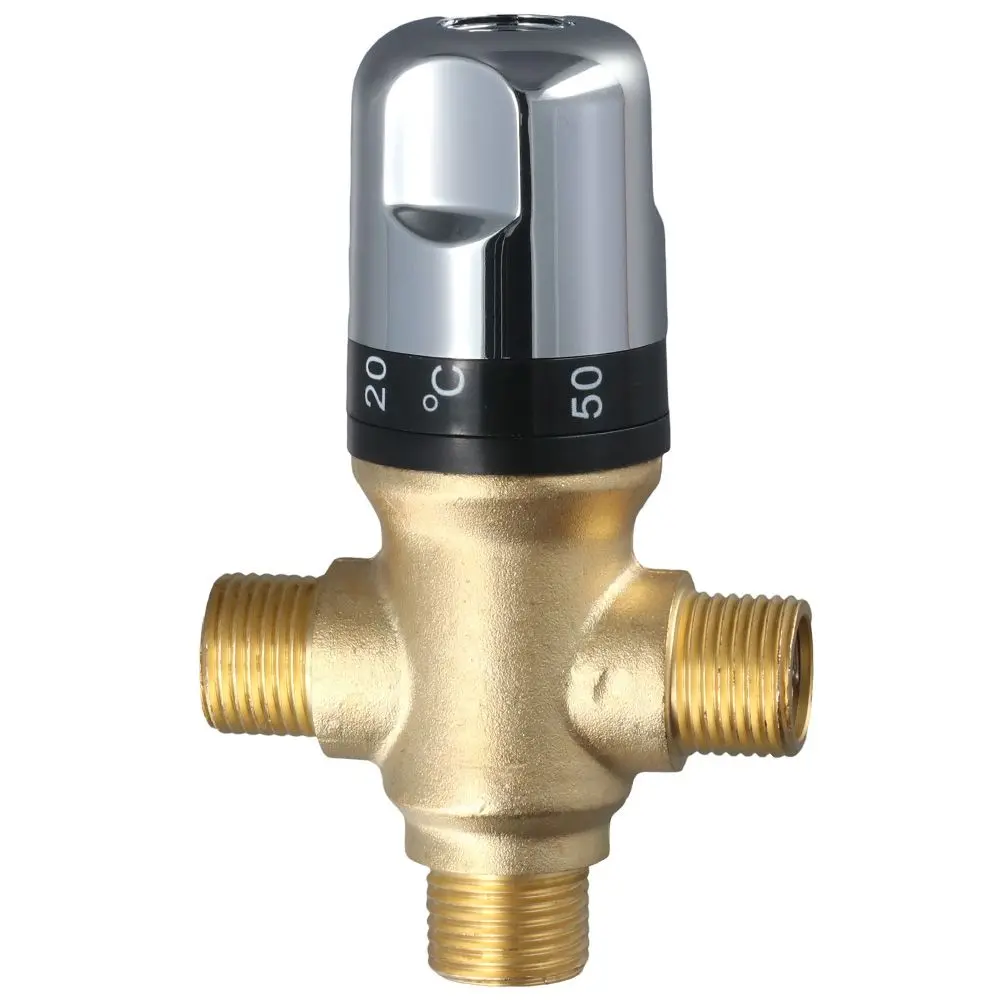 

Латунный термостатический смесительный клапан с регулируемой температурой, смесительный клапан для душа на поверхности, 1/2 дюйма, водонагреватель с краном
