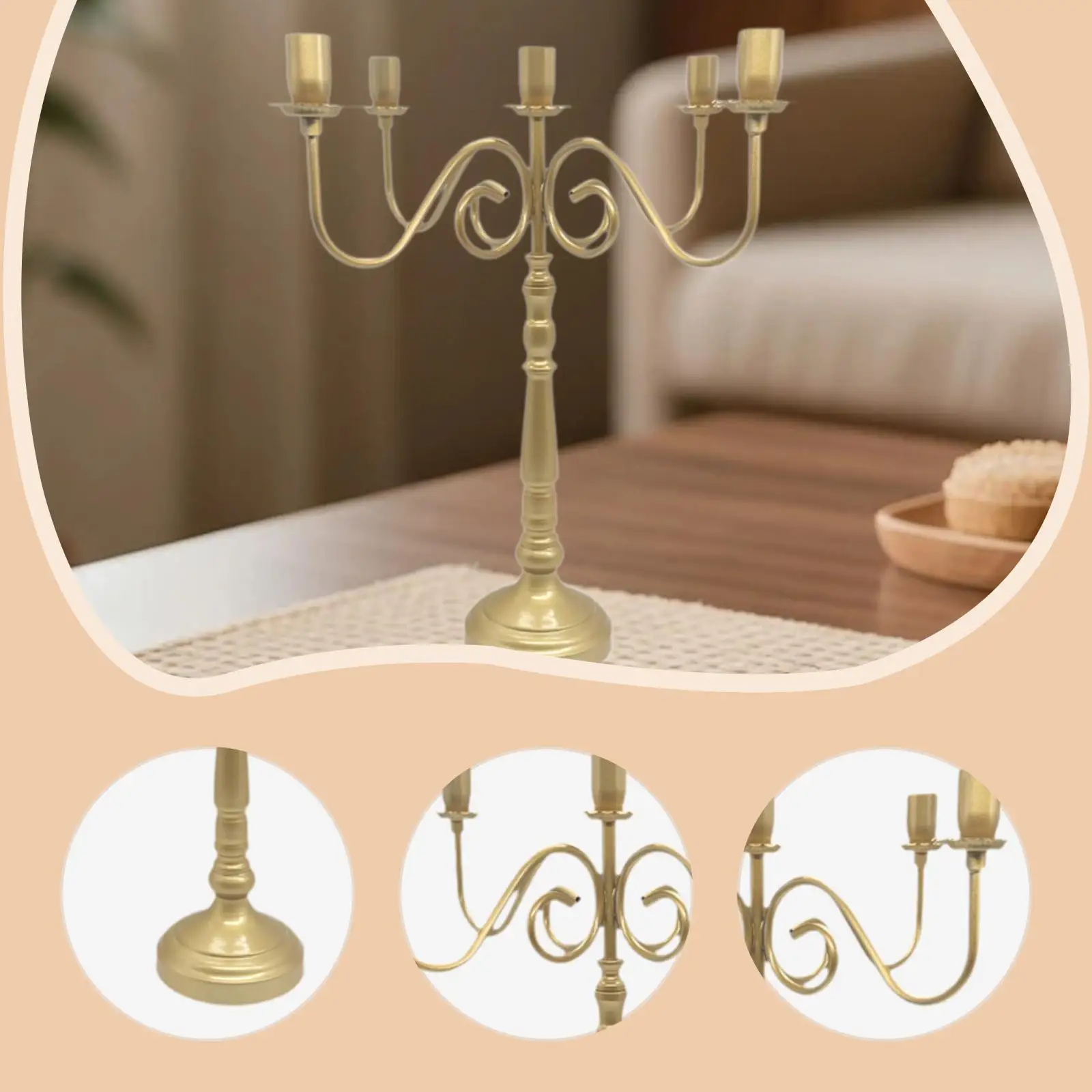 European Style Iron Candle Holder Decorative Centerpiece for Living Room Fireplace Wedding Table Decor