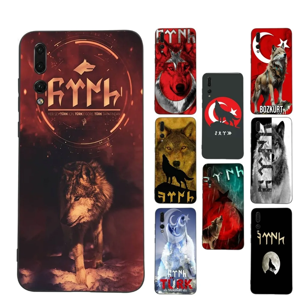 Turkish Language Bozkurt Gray wolf Phone Case For Huawei P 8 9 10 20 30 40 50 Pro Lite Psmart Honor 10 lite 70 Mate 20lite