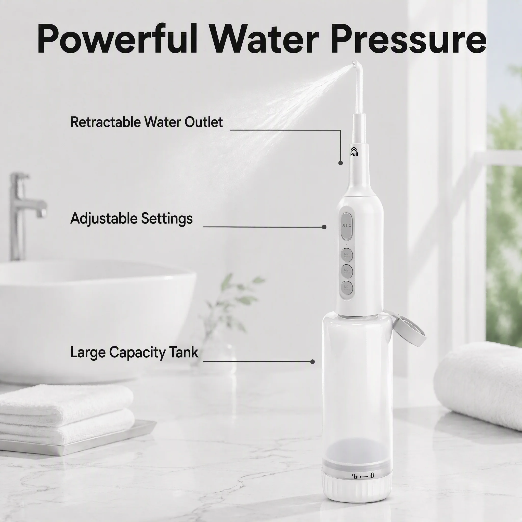 Tragbares Elektrisches Bidet, IPX7 Wasserdichtes Reise-Bidet mit 350ML Tank, USB-C Wiederaufladbar, Ideal für Postpartale und Reiseanwendungen – Detail 4