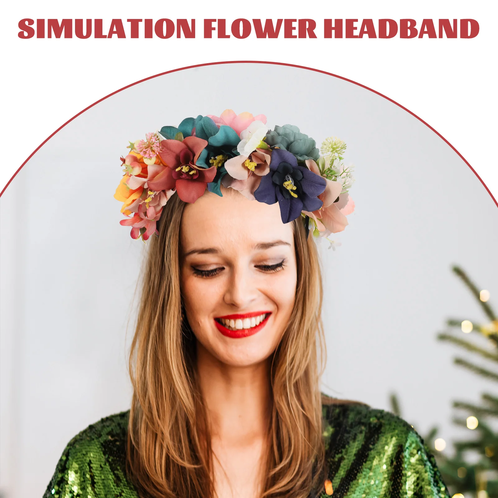 

Elegant Artificial Flower Headdress Headband for Women Brides Wedding Party Bridal Accessories Comfortable Fabric Hair