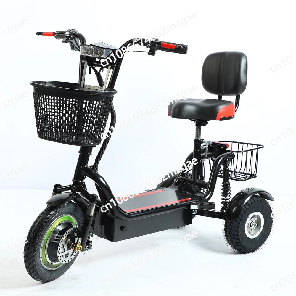 Electric Tricycle 12-Inch 48V 350W 40-50KM Adult Elderly Scooter Folding Mini Three-Wheel Moto Electrica E-bike Electric Scooter