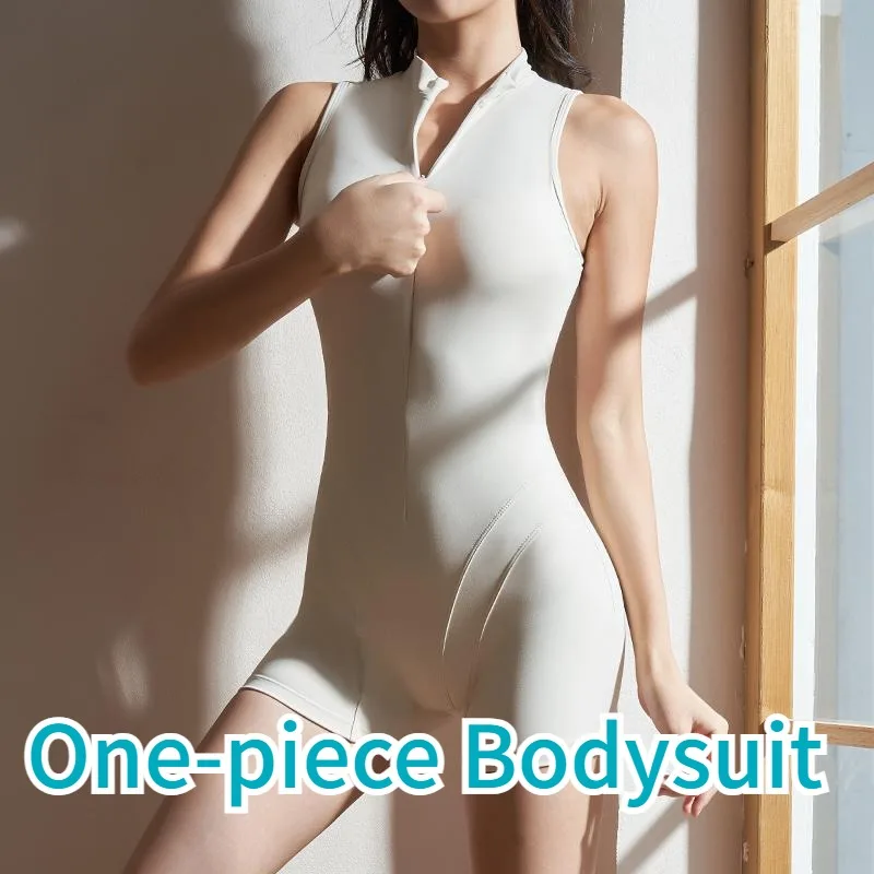 

Sleeveless Zipper Yoga Suit Women's Onesie Belly Hip Fitness Shorts Quick-drying Sports Running Suit One-piece Bodysuit Female