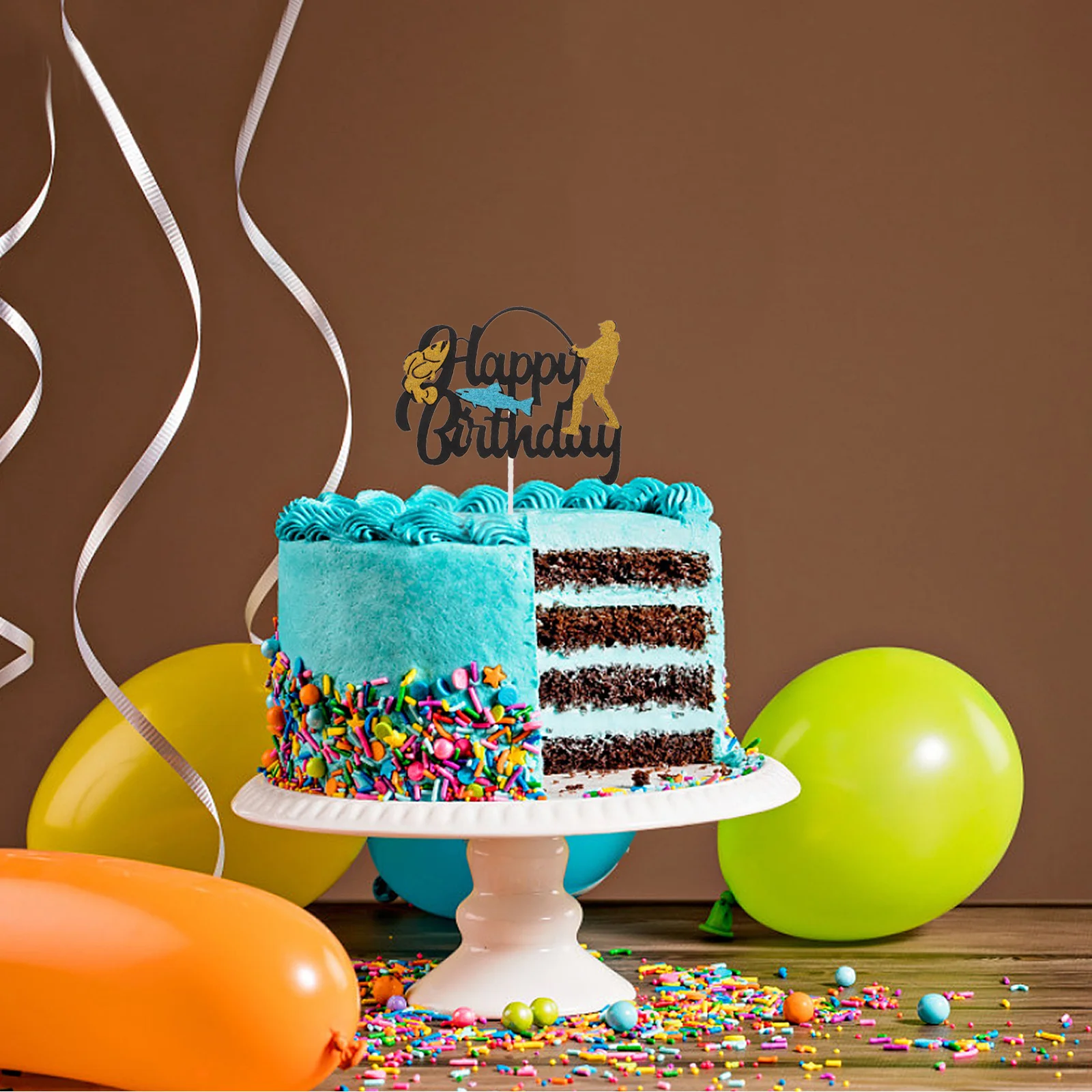 

10Pcs Fishing Cake Picks Unique Shape Birthday Party Cake Decor Creative Cupcake Toppers Dessert Favors Cupcake Toppers