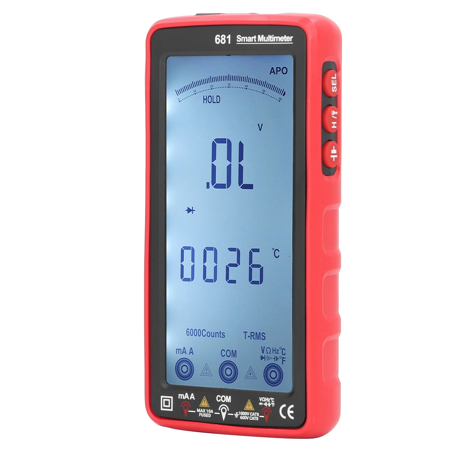 NCV Non Contact Multimeter Anti Burning Automatic LCD Full Screen Intelligent Multimeter Volt Amp Meter