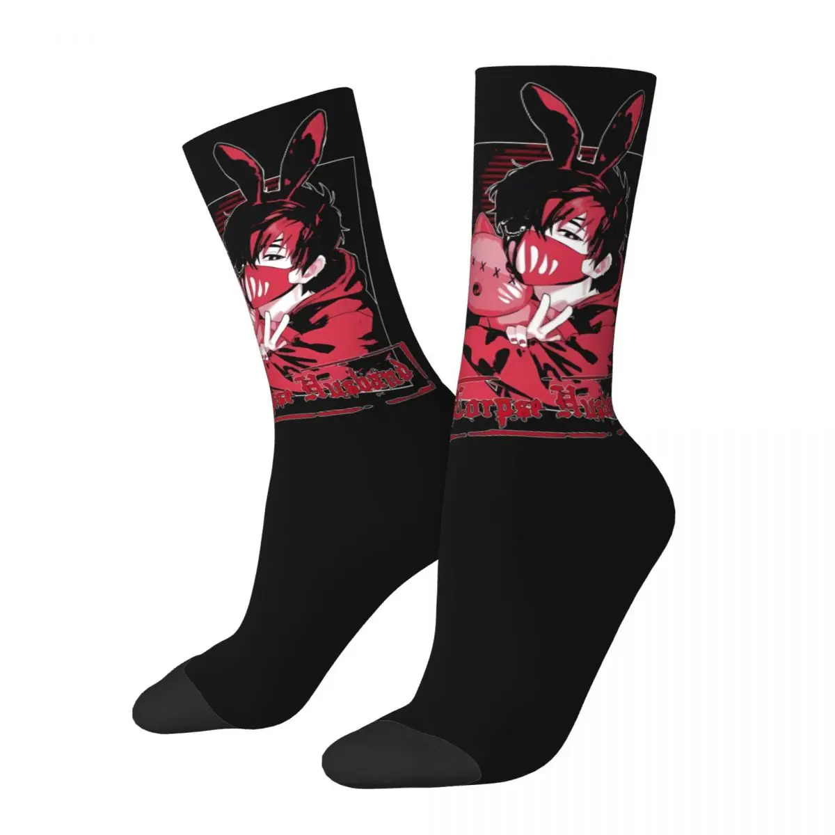 3D printing cosy Unisex Socks,Running Corpse Husband Red Interesting Four Seasons Socks