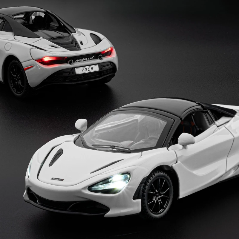 Coche de carreras 1:32 720S, modelo de aleación de Metal fundido a presión de alta simulación, luz de sonido, colección de series extraíble, regalos de juguetes para niños