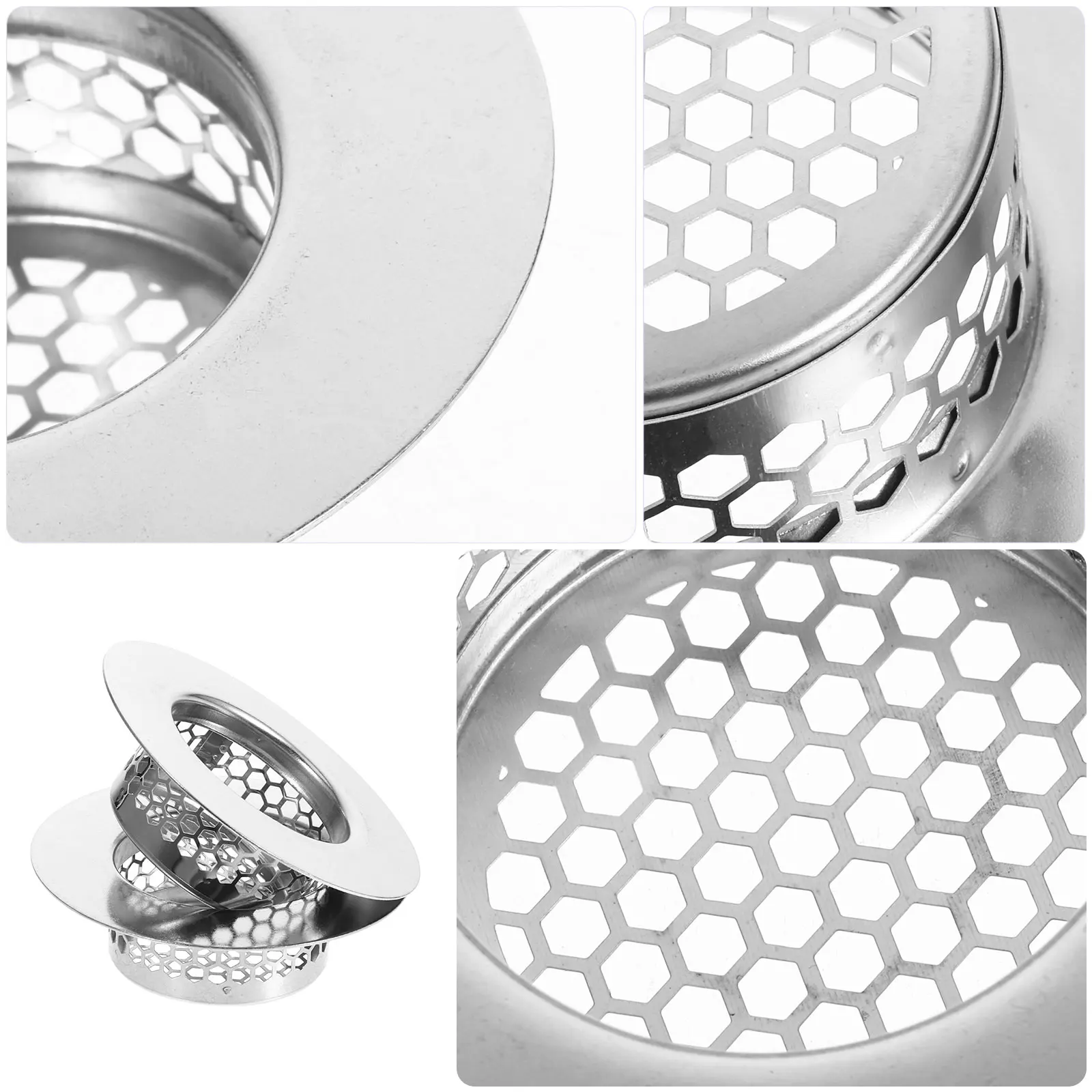 

2pcs Stainless Steel Filters Kitchen Bathtub Mesh Bathroom Clog Protector Shower Hair Catcher Tub Mesh Easy Clean Kitchen Sink