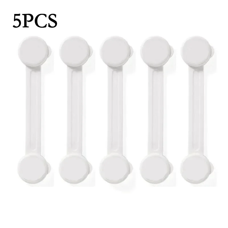 5pcs Multi-function Security Protection Locks Baby Safety Lock Cabinet Drawer Door Buckle Home White Toilet Refrigerator Lock