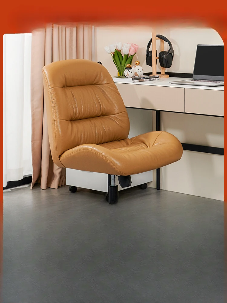 

Italian computer chair home leather comfortable office chair study desk chair bedroom makeup