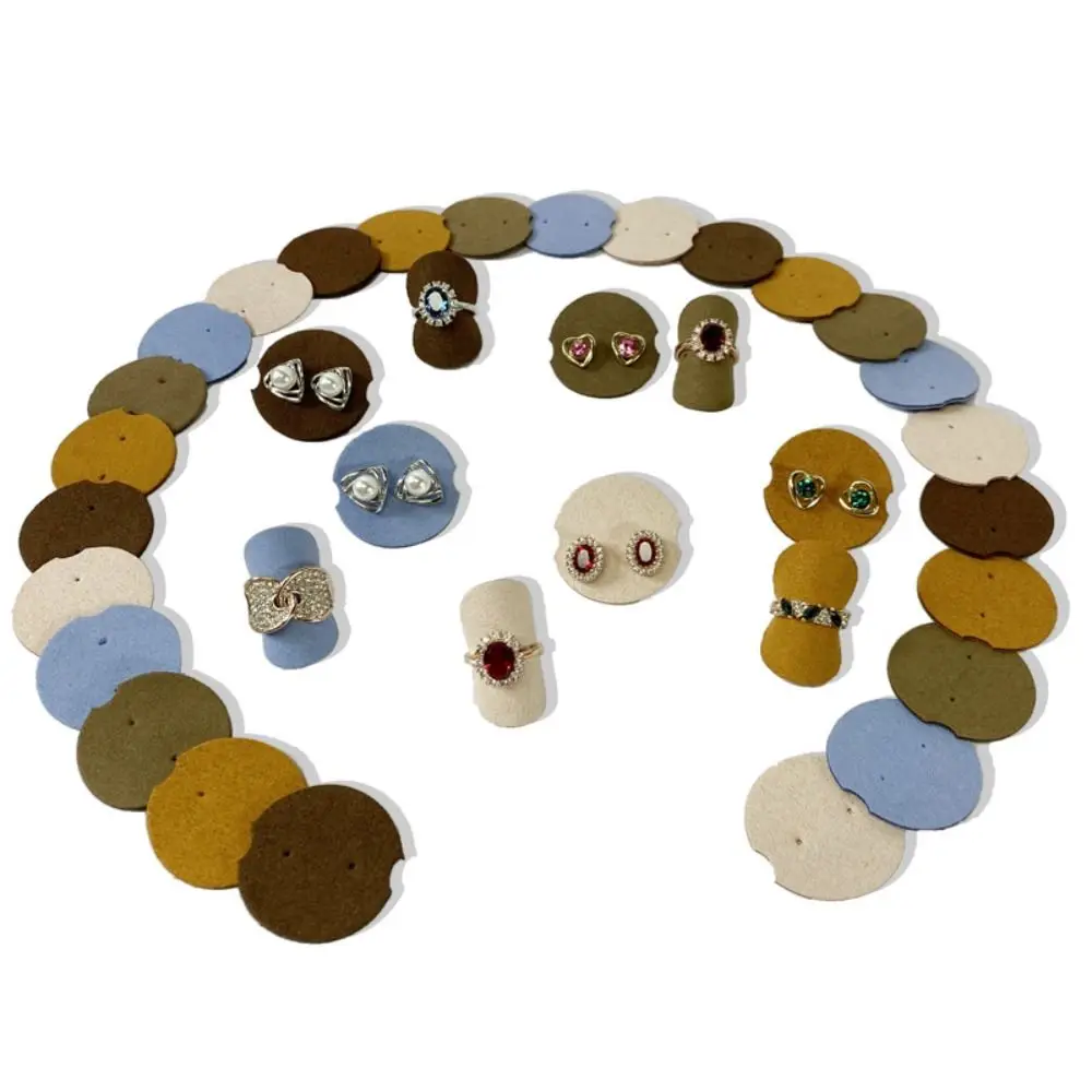 12Pcs Multifunctional Rings Display Pads Round Organizer Earrings Card Holder Jewelry Packaging Simple Round Ring Stand Vacation