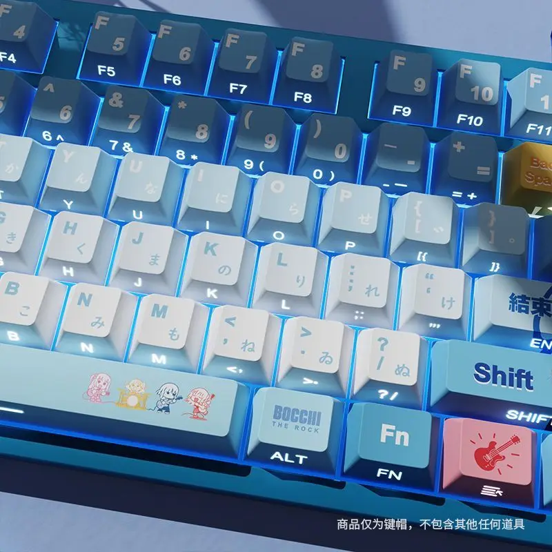 122 山田涼キーキャップチェリープロファイルかわいいアニメキーキャップダブルショットサイドライトシャインスルー PBT キーキャップ MX メカニカルキーボード用