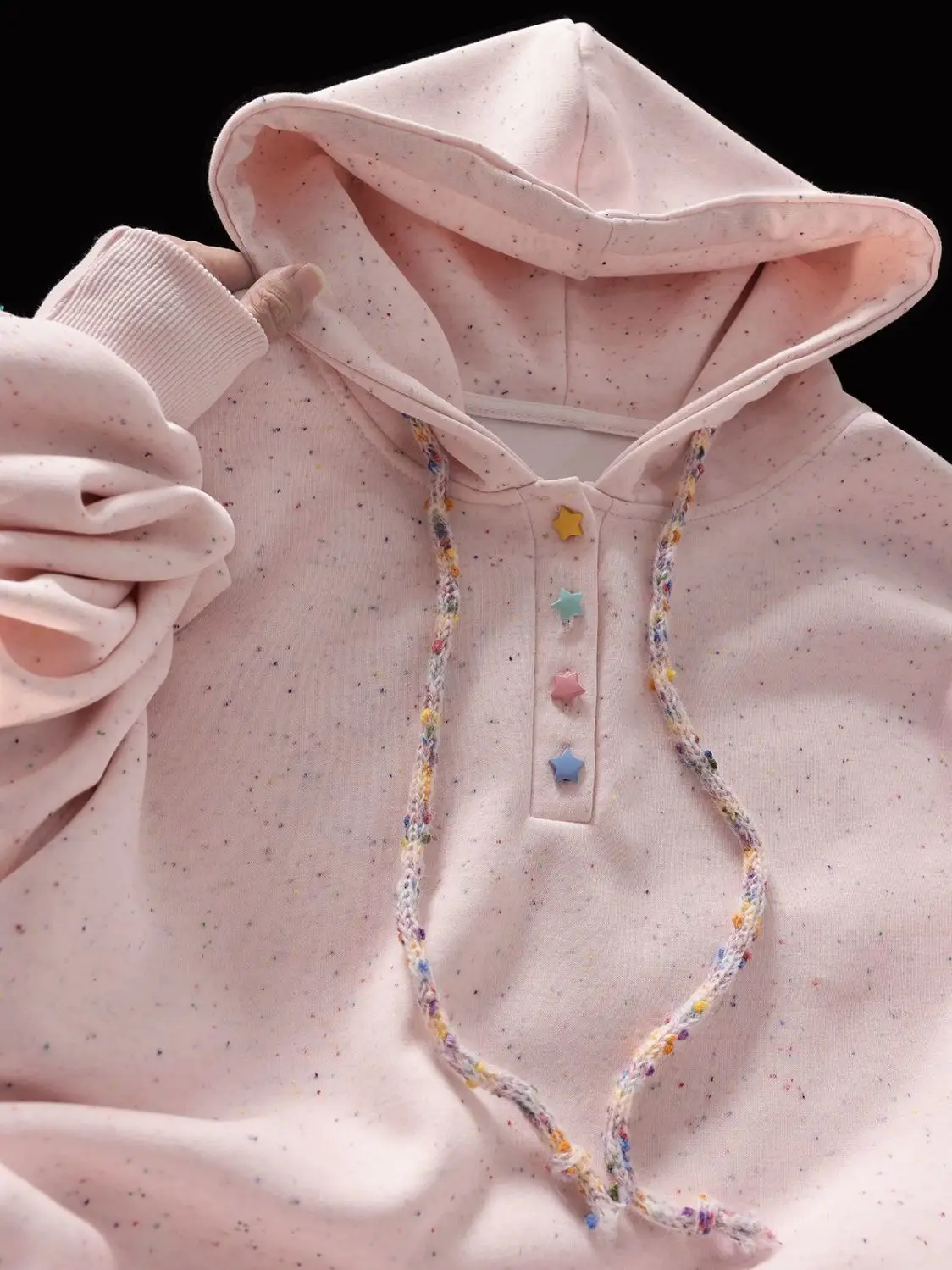 Hooded Cotton Hoodies 2000'S Clothes Y2K Woman Slimming Short Length Elastic Capless Graffiti Distressed Super Large Campus