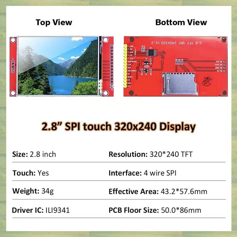N15R-2Pcs 2.8 Inch 240X320 SPI TFT LCD Display Module SPI Serial Port 51 Drive ILI9341V LCD Serial Port Module STM32
