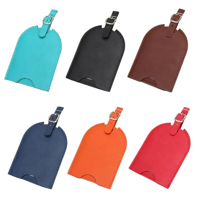 

X5XA PU Leather Push Pull Luggage Labels Adventure Luggage Labels for Adventurers and Business Seeking Privacy