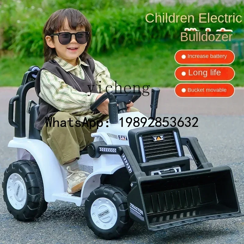 AD الأطفال سيارة كهربائية البغل عربة الهندسة شحن جرافة يمكن الجلوس محرك مزدوج التحكم عن بعد سيارات لعبة #4