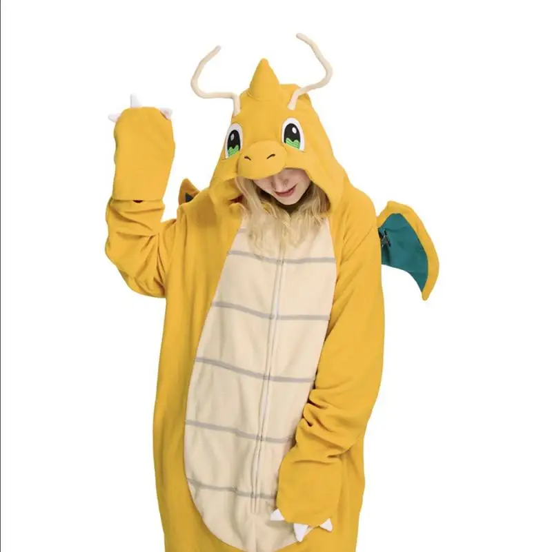 XXL Dragon Kigurumi Women Onesie Cartoon Cosplay Costume Winter Fleece Pajamas Animal Jumpsuit Halloween Christmas Party Outfits view 6